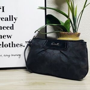 Coach Black Wristlet Clutch